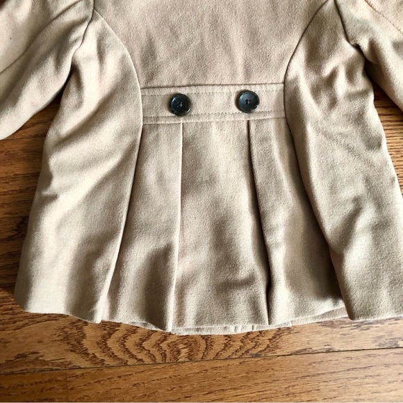 Old Navy Double Breasted Camel Tan Wool Peacoat Toddler Girl Size 18-24 Months - Picture 9 of 11